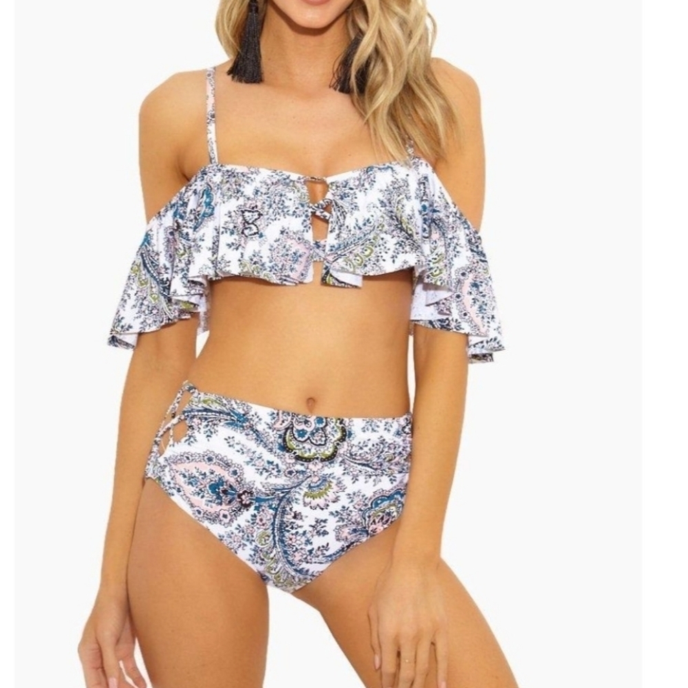 NWT! ELLA MOSS Size M boho off shoulder bikini